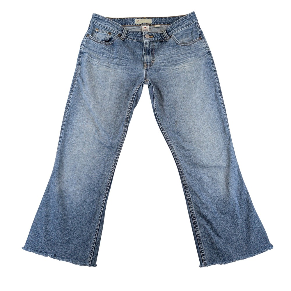 BKE Denim Trail Jeans Womens 30‎ Blue Cotton Bootcut Raw Hem USA Altered Cutoff